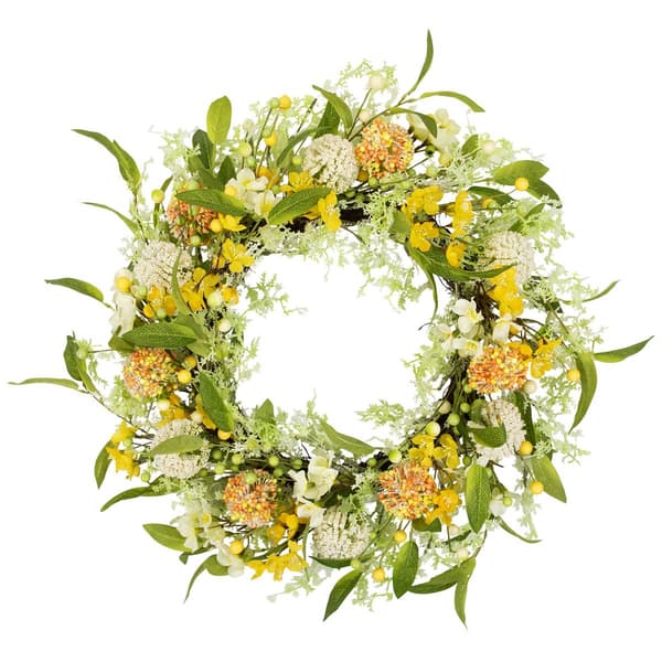 Northlight Seasonal Artificial Berries & Thistle Spring Wreath - image 