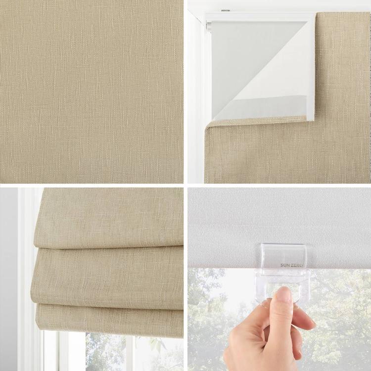 Sun Zero® Pryer Textured 100% Blackout Cordless Roman Shade