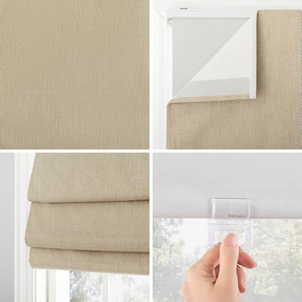 Sun Zero&#174; Pryer Textured 100% Blackout Cordless Roman Shade