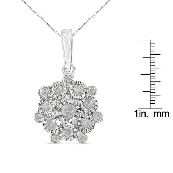 Diamond Classics&#8482; 1/4ctw. Diamond Floral Cluster Pendant