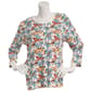 Petite Bonnie Evans 3/4 Sleeve Butterfly Floral Tee - image 1