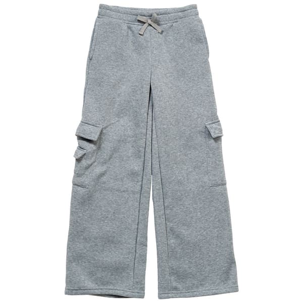 Girls (7-14) 1st Kiss(R) Wide Leg Cargo Sweatpants - Heather Grey - image 