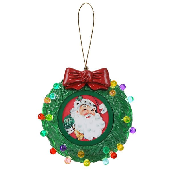 Mr. Christmas 3in. Wreath Picture Frame Recordable Ornament - image 