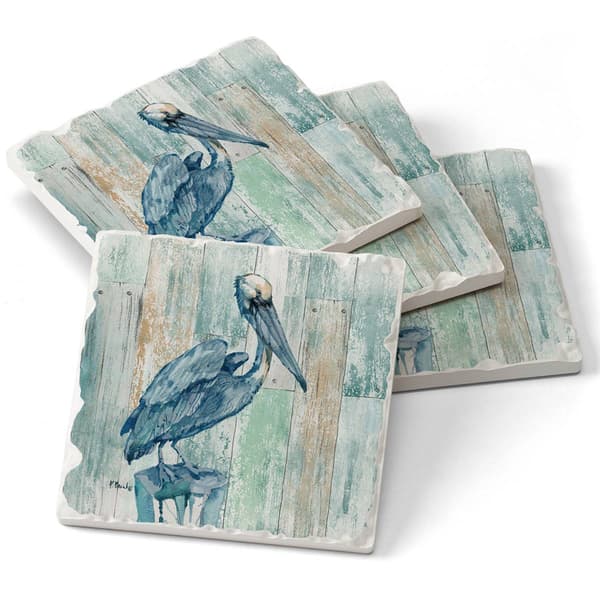 Thirstystone 4pk. 4.25in. Arianna Pelican Square Coasters Set