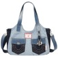 True Religion Color Block Denim Soft Satchel - image 1