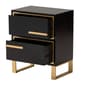 Baxton Studio Giolla Glam & Luxe Black Wood 2-Drawer Nightstand - image 3