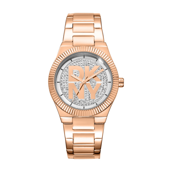 Womens DKNY Jewel-Encrusted Dial Rose Gold Watch - DK1L102M0235 - image 