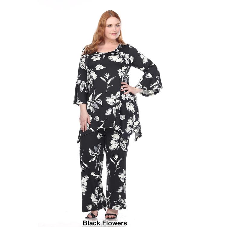Plus Size White Mark 2 Piece Head To Toe Floral Set