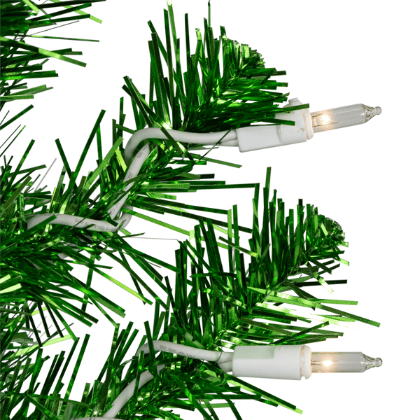 Northlight 2ft. Pre-Lit Paradise Lime Tinsel Pine Christmas Tree