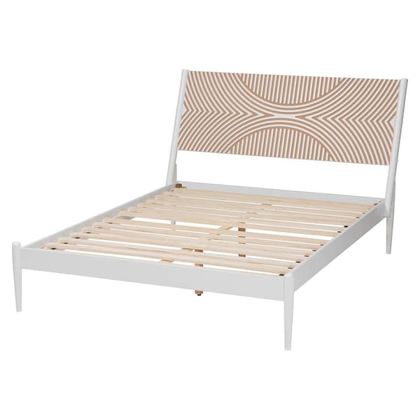 Baxton Studio Louetta Coastal White Queen Size Platform Bed