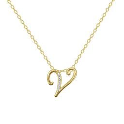 Accents by Gianni Argento Gold Plated Initial V Pendant Necklace