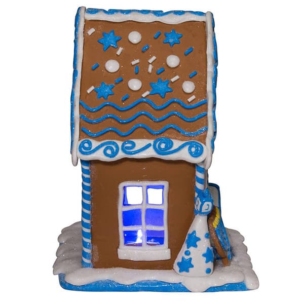 Kurt Adler 7in. LED Hanukkah Gingerbread House Table Piece