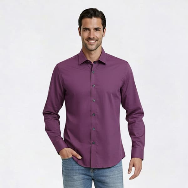 Mens Architect® Performance Fitted Dress Shirt - Plum Perfect - image 