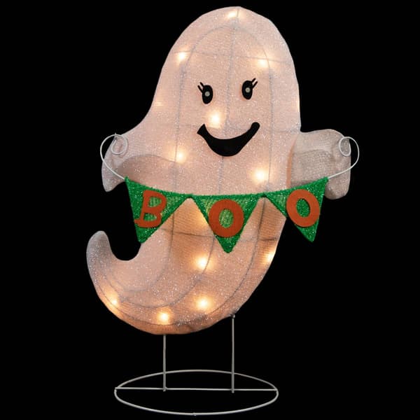 Northlight Seasonal 25in. LED Ghost With 'Boo' Banner Yard Decor