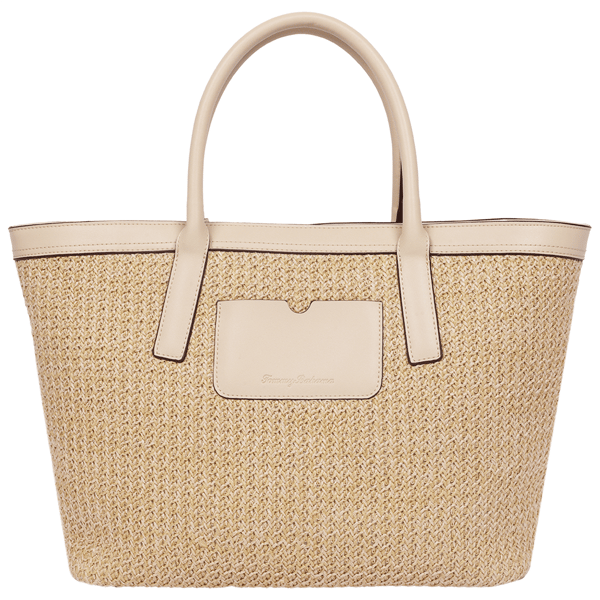 Tommy Bahama Woven Straw Beach Tote with Pineapple Charm