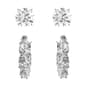 Silver Plated & Cubic Zirconia 2pc. Earrings - image 1