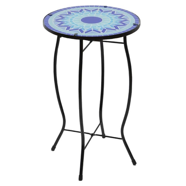 Northlight Seasonal 19in. Blue Sun Mosaic Patio Side Table