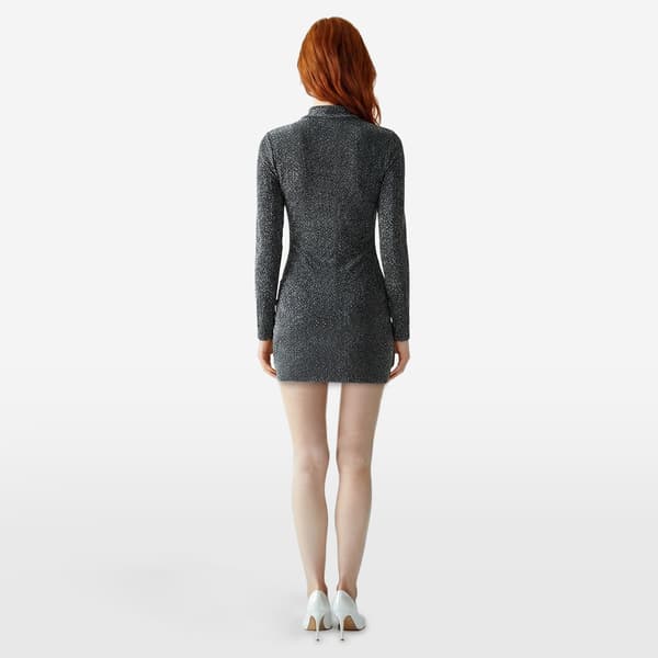 Juniors Madden Girl Metallic Mock Neck Mini Sheath Dress