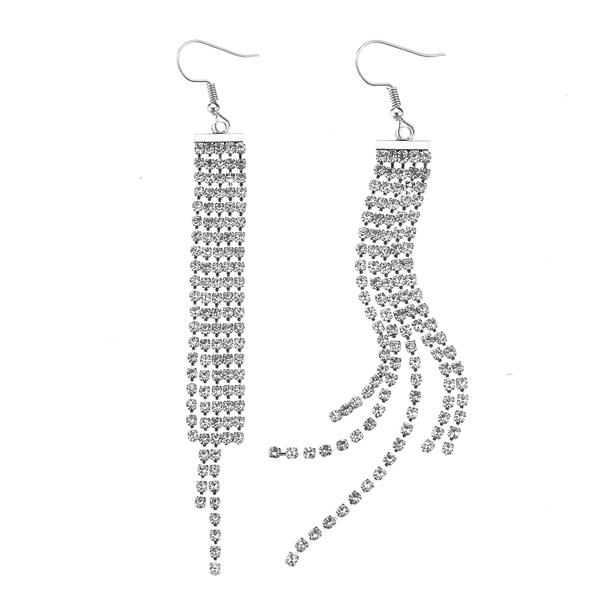 Ashley Silver Rhinestone Dangle Earrings - image 