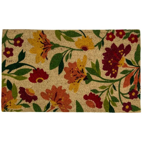 Northlight Seasonal Natural Coir Floral Spring Doormat