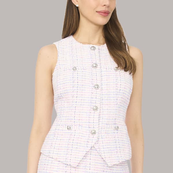 Womens Cece Tweed Button Front Vest