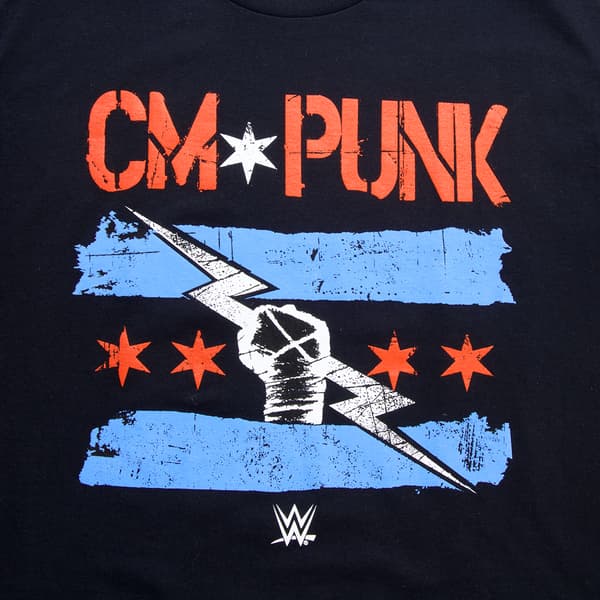 Young Mens WWE&#174; CM Punk Short Sleeve Graphic Tee - Black/Blue