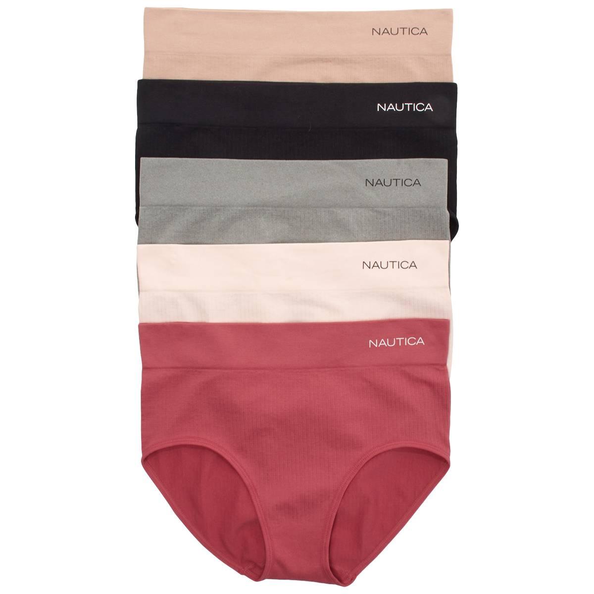 Womens Nautica 5pk. Ribbed Brief Panties - NT9203-5PKCM