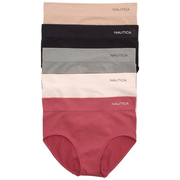 Womens Nautica 5pk. Ribbed Brief Panties - NT9203-5PKCM - image 
