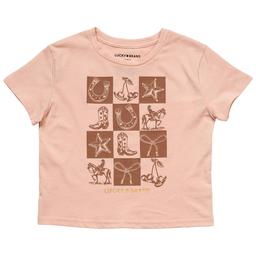 Girls (7-16) Lucky Brand Short Sleeve Checkered Cowgirl Tee
