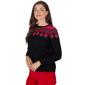 Womens Ruby Rd. Mysterious Romance Fair Isle Rose Sweater - image 3