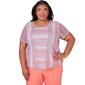 Plus Size Alfred Dunner Knit Splice Texture Stripe Top - image 1