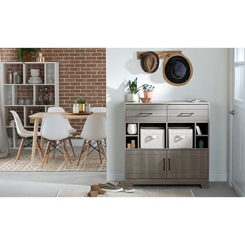 South Shore Vietti Bar Cabinet with Bottle Storage & Drawers