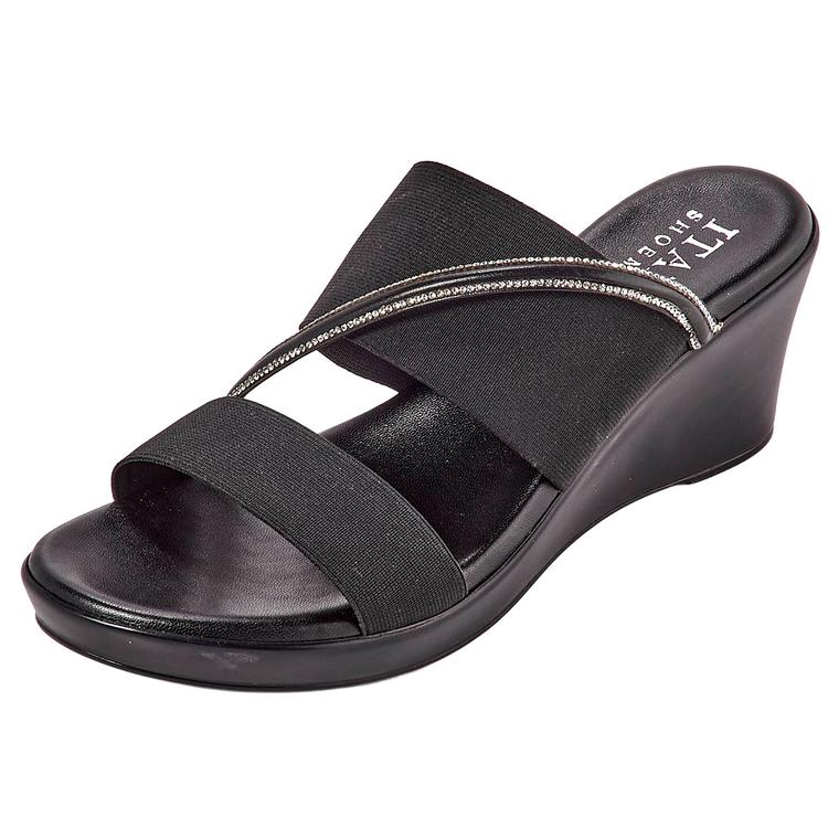 Womens Italian Shoemakers Gunner Wedge Sandals