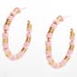 Ashley Cooper(tm) Pink Square Beads & CCB Rondelles Hoop Earrings - image 1