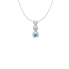 Gemstone Classics&#40;tm&#41; Sterling Silver Blue Topaz & Sapphire Pendant