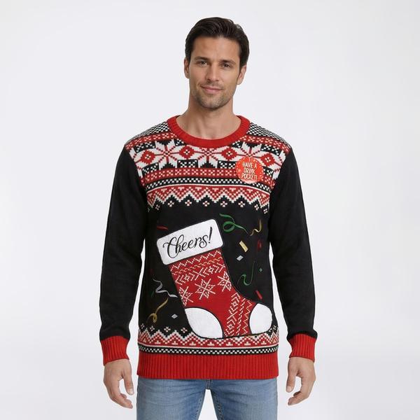 Mens Holiday Hype Beer Pocket Stocking Stuffer Sweater
