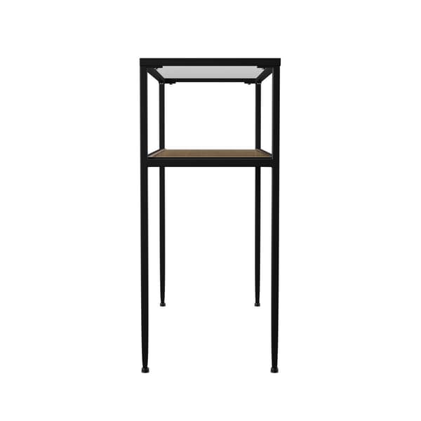 Southern Enterprises Bladeston Glass-Top Console Table