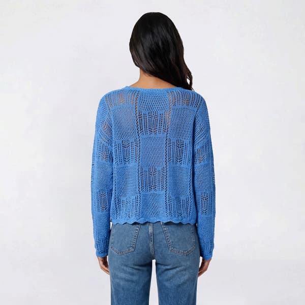 Juniors A. Byer Long Sleeve Open Stitch Boat Neck Sweater