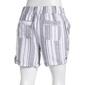 Womens Per Se 5in. Stripe Linen Shorts - Black/White - image 2