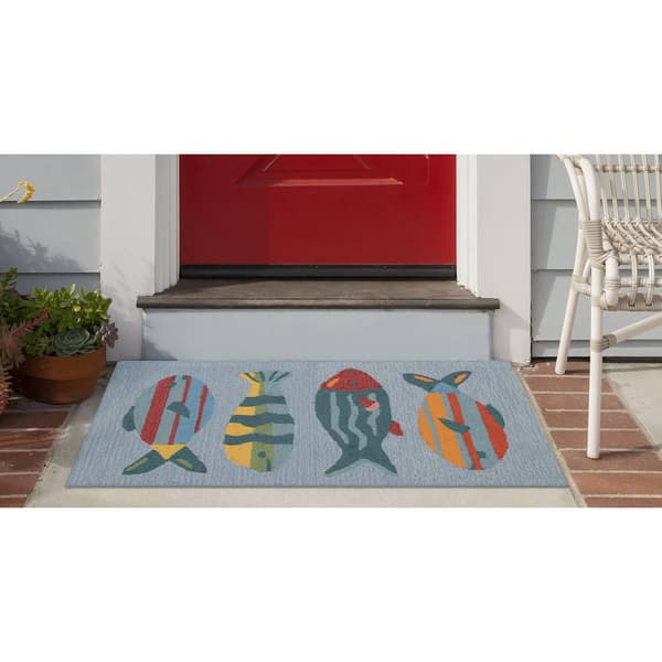 Liora Manne Frontporch Fishes Rectangular Accent Rug