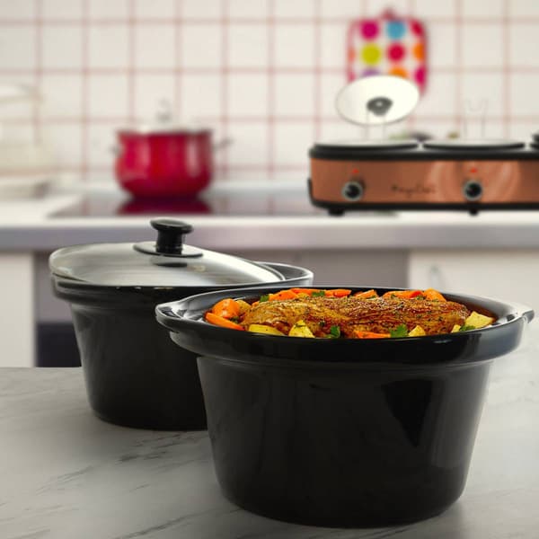 MegaChef Triple 2.5qrt. Slow Cooker & Buffet Server