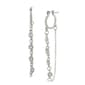 Steve Madden Silver Dangle Chain & Stone Gems Hoop Earrings - image 1