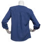Womens Notations 3/4 Roll Tab Sleeve Dot Split Neck Blouse - image 2