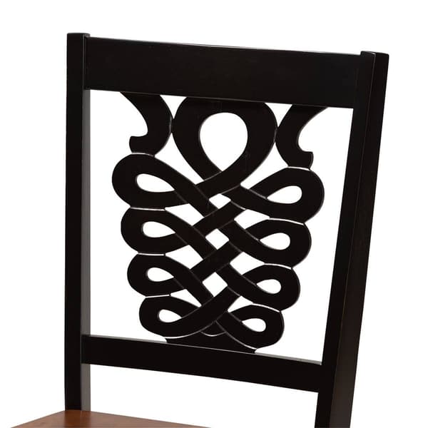 Baxton Studio Liese 2-Tone Dark Brown Finish Wood 5pc. Dining Set