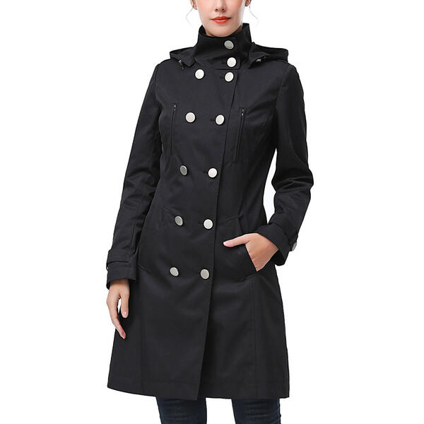 Womens BGSD Waterproof Hooded Button Closure Trench Coat - image 