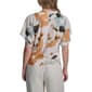 Womens DKNY Short Dolman Sleeve Sunburst Floral Blouse - image 2