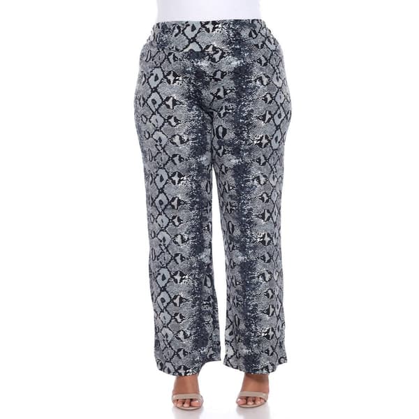 Plus Size White Mark Snakeskin Palazzo Pants