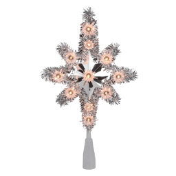 Northlight Silver Lighted Tinsel Star of Bethlehem Tree Topper