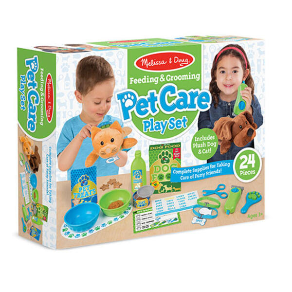 Melissa &amp; Doug® Feeding &amp; Grooming Pet Care 24pc. Play Set