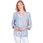 Womens Ruby Rd. Patio Party Woven Button Front Island Printed Top - image 1